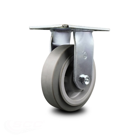 Service Caster 6 Inch Heavy Duty Thermoplastic Rubber Rigid Caster with Roller Bearing SCC SCC-35R620-TPRRF